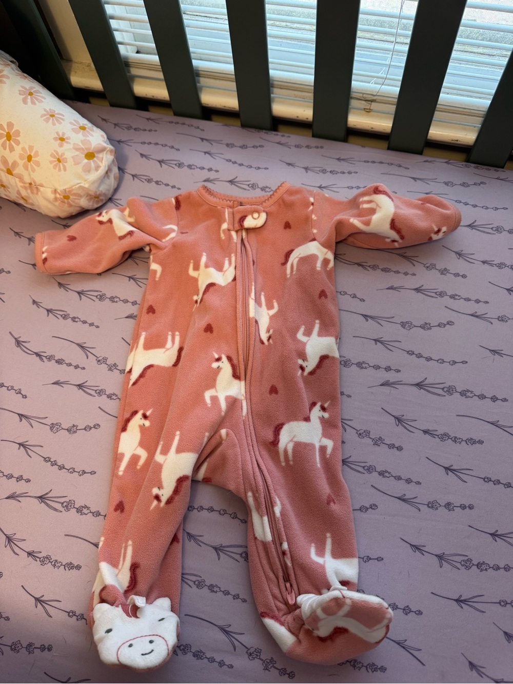 Carter's Coral Fleece Baby Sleeper with Unicorn Print